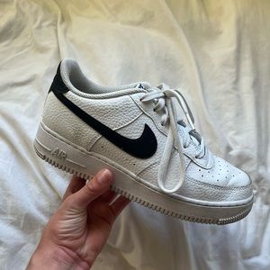 Nike airforce one shoes with black swoosh size 8.5 women